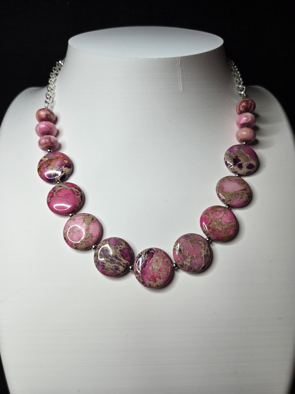 Pink Sea Sediment Jasper Necklace